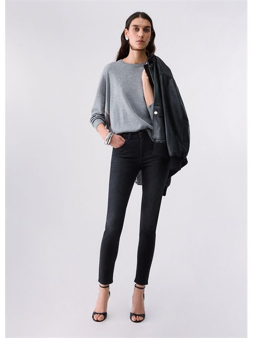 Maglia con inserti in raso LIU JO | WF6290MA16R/02050